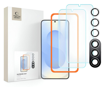 Szkło i folia ochronna TECH-PROTECT Supreme Set 3-Pack do Samsung Galaxy S25+ Clear 5906302322220